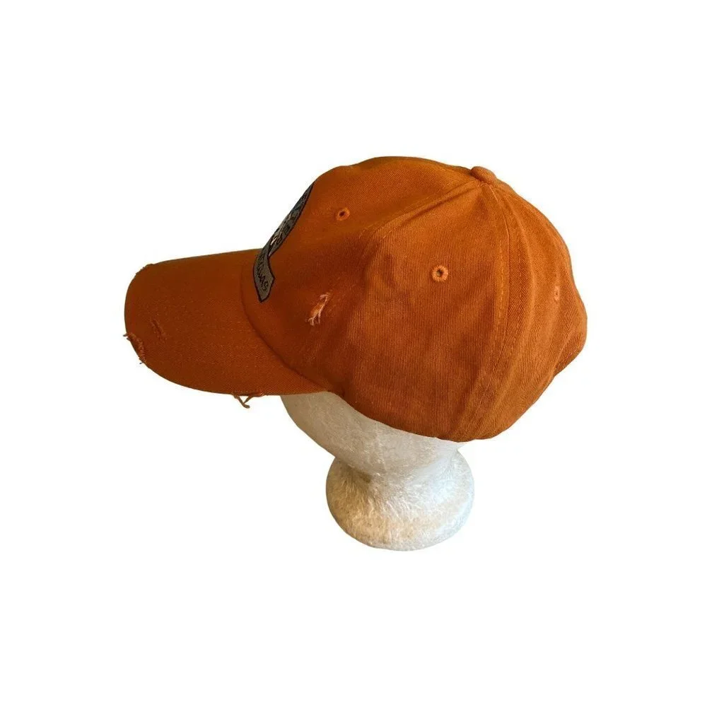 Life is Better in the Mountains Orange Distressed Hat Cap‎ Adjustable